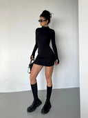 Half Turtleneck Dress: Chic Autumn Fashion Statement Style