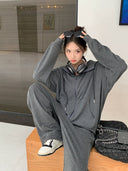 Ayi Brushed Coat & Trousers Sports Hoodie for Autumn Wear