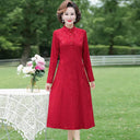 Middle-Aged Jacquard Dress Stylish Autumn Essential Attire