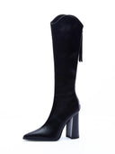 Sassy Pointed Toe Chunky Heel Boots for Confident Style