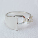 DIY Ornament Accessories Cooperized Silver Ring Letters Ring