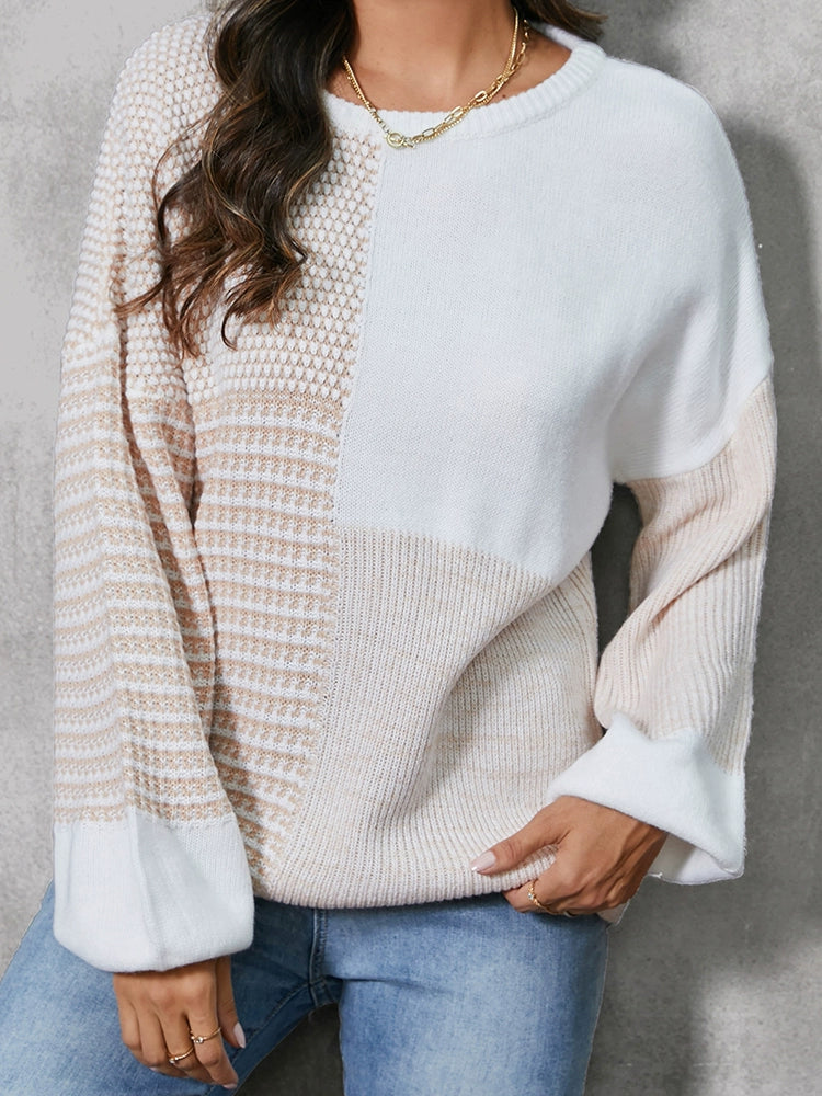Fall 2024 New Arrival Knitting Drop Shoulder Sweater Women's Fashion Stylish Cut Out Women's Long Sleeves round Neck Pullover Top