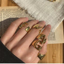 Fashion New Arrival 26 Letters Adjustable Gold Plated Ring