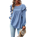 Fashion New Arrival Polka Dot Jacquard Long Sleeve Lace Pullover Women