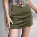 Beran Satin Mini Skirt Chic High-Waisted Streetwear Zipper