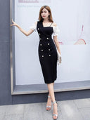 Enchanting Socialite Summer Dress Irregular Elegance Chic