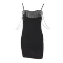 Chic Chain Tassel Strap Dress for Youth Stylish Streetwear