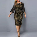 Shimmering Sequin Mesh Plus Size Party Dress Glamour Elegance