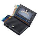 Multifunctional Aluminum Alloy Men's Leather Wallet RFID Anti-Magnetic