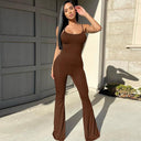 Seductively Chic European and American-Style U Neckline Backless Sling  OurLum.com 165/80A Brown 