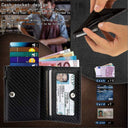 Multifunctional Aluminum Alloy Men's Leather Wallet RFID Anti-Magnetic