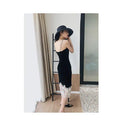 Lace Stitching Black Dress Retro-Chic Velvet Fashion Statement