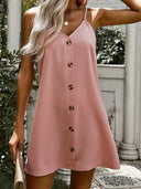 Fashion Summer V Neck Thin Knee-Length Skirt Camisole Dress