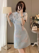 Elegant Chinese Cheongsam Dress Summer Chic with Charm