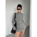 Half Turtleneck Dress: Chic Autumn Fashion Statement Style