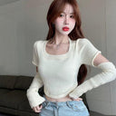 Convertible Sleeves Sweater: Korean Chic Style Versatile Design