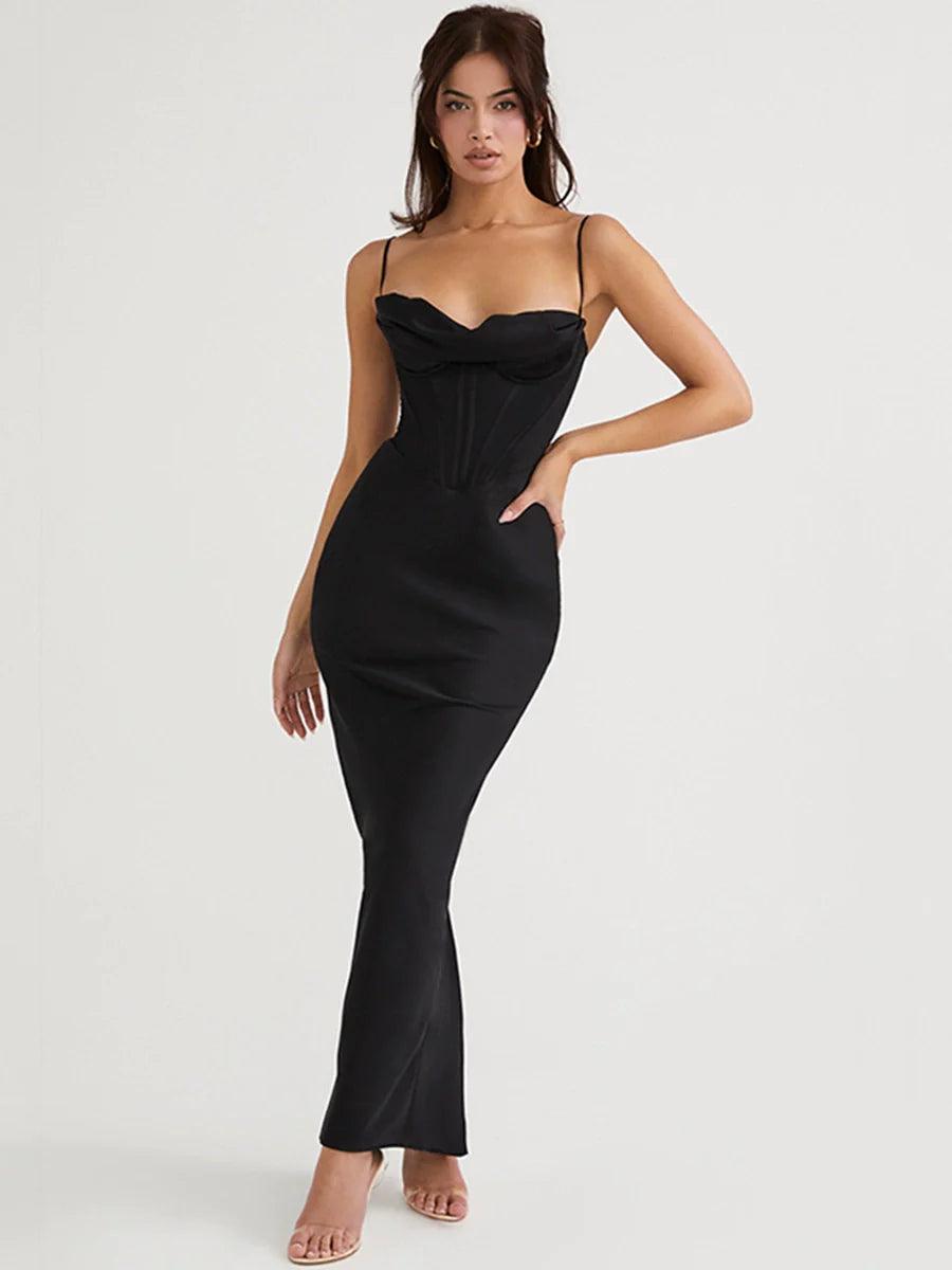 Elegant Satin Dress: Sophisticated Winter Party Style