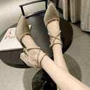 Korean Style Pointed Flats Trendy Strap High Heels Chic