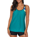 2024 Summer New Arrival Conservative Split Swimsuit U-Collar Tankini