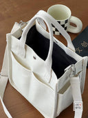 Canvas Tote Bag Chic Multi-Pocket Carryall with Strap