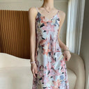 Silk Floral Sling Dress: Elegant French Design for Women