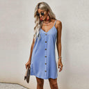 Fashion Summer V Neck Thin Knee-Length Skirt Camisole Dress