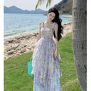 French Floral Layered Beach Skirt Dress Timeless Elegance