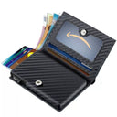 Multifunctional Aluminum Alloy Men's Leather Wallet RFID Anti-Magnetic