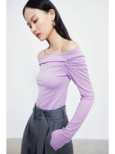 Buckthorn Off-Shoulder Knit Shirt Stylish Women's Fashion