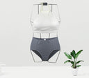 Hot Spring Ins Style High Collar Minimalist Women's Swimsuit