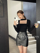 Square Collar T-shirt: Stylish Korean Fashion for Autumn