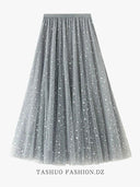 Starry Sky Sequined A-line Dress Glamorous Winter Fashion