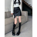 Irregular PU Leather Skirt Edgy A-Line Fashion Statement