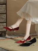 Luxurious Red Velvet Rhinestone Wedding Heels Bridal Glamour