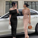 Instahot Elegant Slit Dress Modern Chic Fashion for Youth