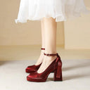 Fairy Satin Strap Retro High Heels Magical Elegance Style