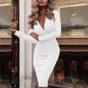 Sultry V-Neck Night Out Dress Elegant & Sexy Women's Apparel