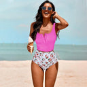 Fashion High Waist Bikini Set Amazon Floral Print Swimwear