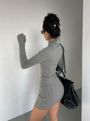 Half Turtleneck Dress: Chic Autumn Fashion Statement Style