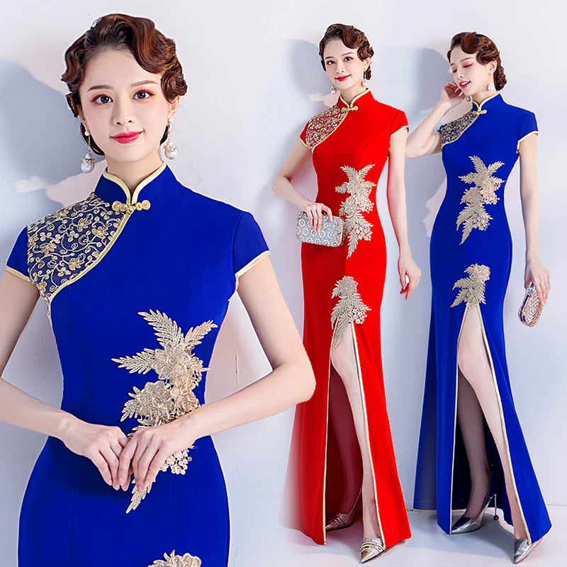 Elegant Red Cheongsam Dress: Vintage Charm for Banquets