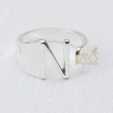 DIY Ornament Accessories Cooperized Silver Ring Letters Ring