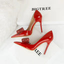 European American High Heels Patent Leather Pumps for Elegance