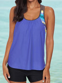 2024 Summer New Arrival Conservative Split Swimsuit U-Collar Tankini