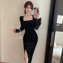 Bronzing Velvet Banquet Dress Luxurious Winter Elegance