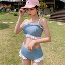 Hot Spring Ins Style High Collar Minimalist Women's Swimsuit