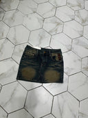 Sexy Patchwork Denim Mini Skirt Retro Chic for Fashionistas