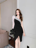 Niche Design Sheath Dress Elegant Retro Style for Women