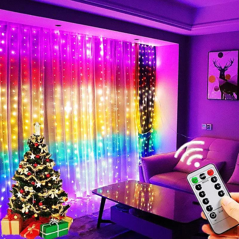 LED Curtain String Lights: Magical Ambiance Remote Control Fairy Garland Lamp  ourlum.com   