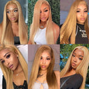 #27 Honey Blonde Lace Front Human Hair Wig 13x4 HD Transparent