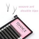 TDANCE 8-15MIX YY Shape Hand Woven Premium Mink Soft Light Natural Eyelashes Extension Makeup Mesh Net Cross False Eyelash  ourlum.com   